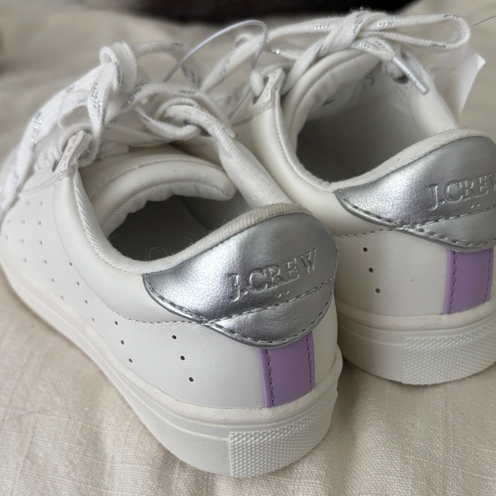 J. Crew Factory Kids White and Silver Sneakers size 11